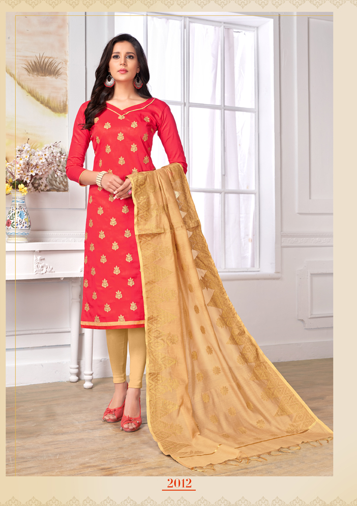 Chunri Vol 2 By Gangour Presents Cotton Banaras Dupatta Dress Material Chunri Vol 2 By Gangour Presents Cotton Banaras Dupatta Dress Material